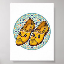 Adesivo de Sapatos Amarelos Marroquinos Kawaii Bel
