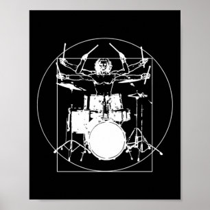 Poster Adesivo do Baterista do Homem Vitruviano