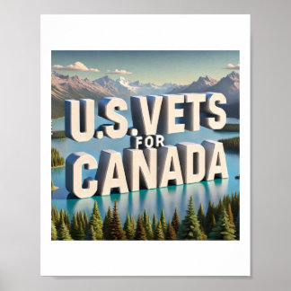 Poster Adesivo Veteranos Dos EUA Apoiam O Canadá