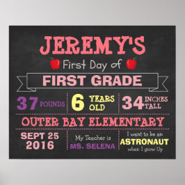 Poster Adesivos para Foto do Primeiro Dia de Aula das Cri