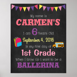 Pôster Adesivos para Foto do Primeiro Dia de Aula das Cri