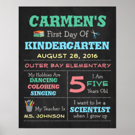 Pôster Adesivos para Fotos de Crianças no Primeiro Dia de