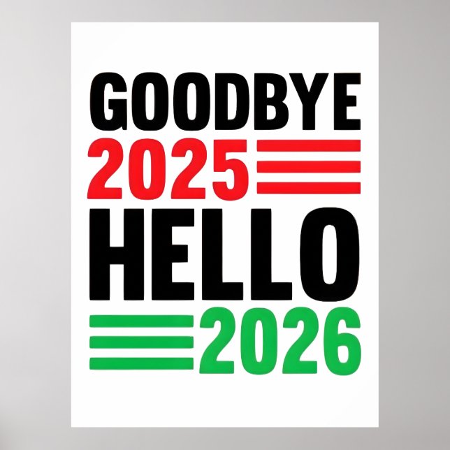Poster Adeus 2025, Alô 2026: Feliz ano novo 2026 (Frente)