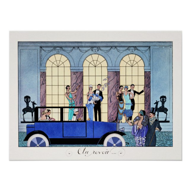 Pôster Adeus, ilustração Art Deco de 1920 (Frente)