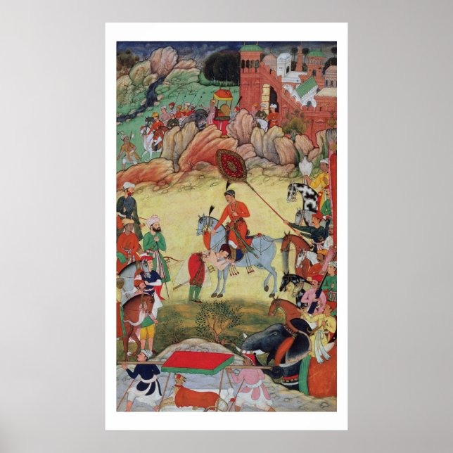 Poster Adham Khan homenageando Akbar em Sarangpur, Ce (Frente)