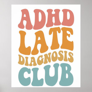 Poster AdHD: Diagnóstico tardio Clube Funny Neurodiversit