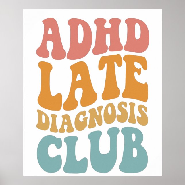 Poster AdHD: Diagnóstico tardio Clube Funny Neurodiversit (Frente)