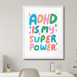Poster ADHD é a minha super poderosa Carta de Bolhas Colo<br><div class="desc">Espero que goste desta arte divertida! Adicione seu próprio texto, altere a cor de fundo também. Selecione o tamanho do impressão usando o menu suspenso acima e você pode clicar no botão "editar design" para personalizar o trabalho de arte para ajustado de qualquer tamanho de papel. Adquira um poster simples...</div>
