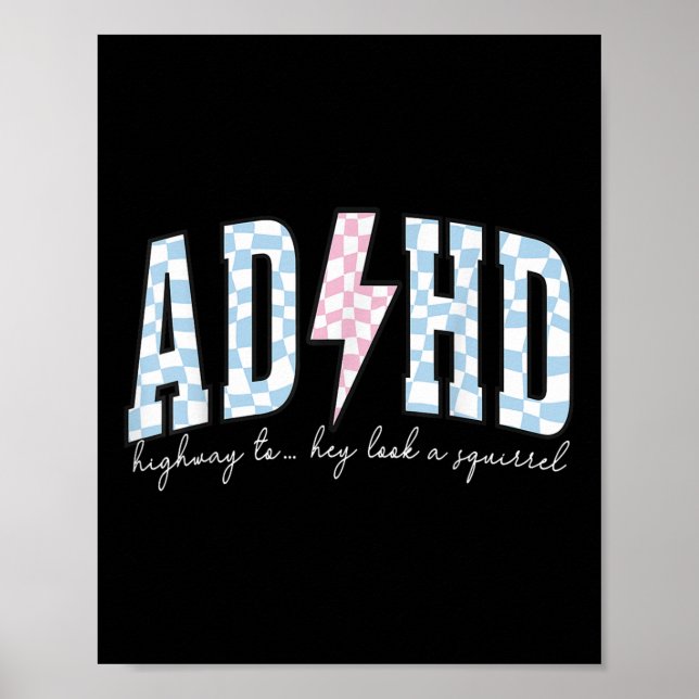 Poster Adhd Engraçado Saúde Mental Overstimulou Consciênc (Frente)