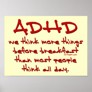 Pôster ADHD pensam mais