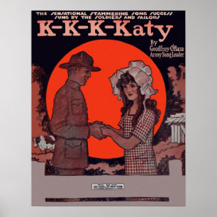 Poster adiantado do cobrir da partitura 1900's de