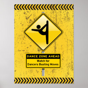 Poster Adiante-Relógio da zona da dança para os