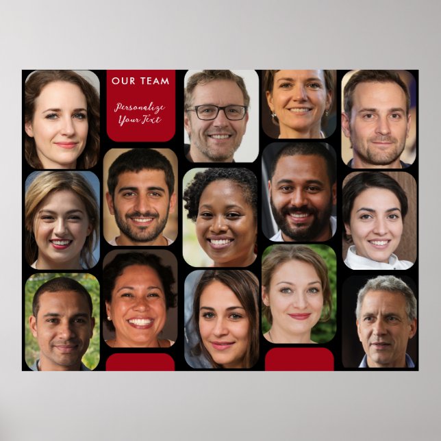 Poster Adicionar 14 fotos clássicas Red & Black Modern Ou (Frente)