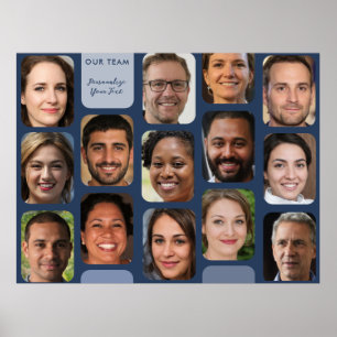 Poster Adicionar 14 Fotos Marinho Elegante Azul Moderno N