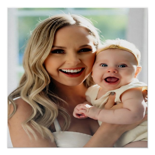 Pôster Adicionar Foto de Bebê Personalizar Customizar (Frente)