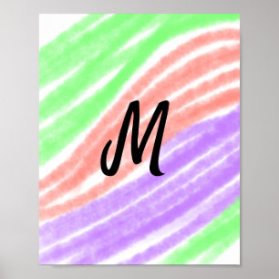 Poster Adicionar imagem de nome de texto colorido simples