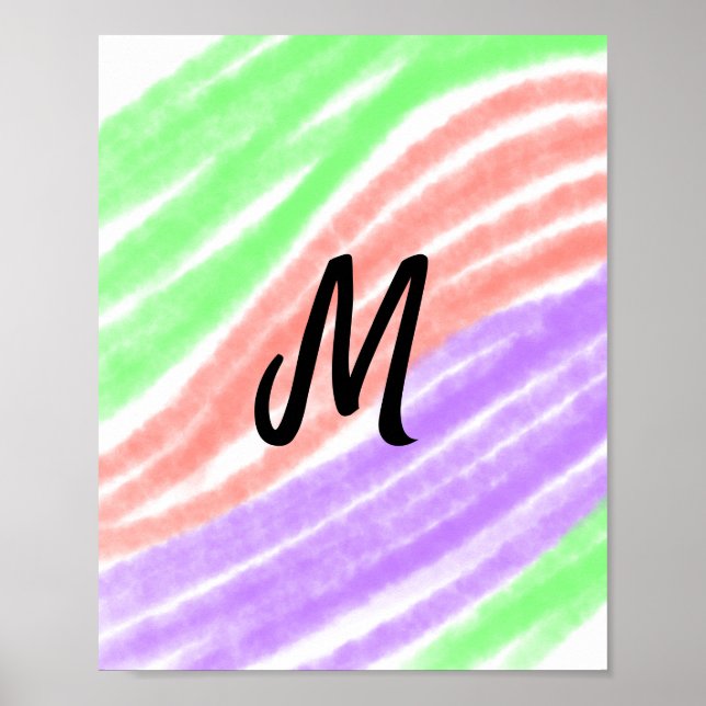 Poster Adicionar imagem de nome de texto colorido simples (Frente)