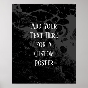 Poster Adicionar o texto personalizado Preto e Cinza