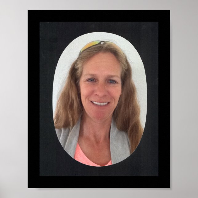 Poster Adicionar Quadro Oval Preto de Foto (Frente)