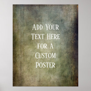 Poster Adicionar seu texto personalizado marrom e verde