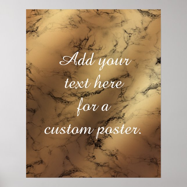 Poster Adicionar seu texto personalizado - Script, Dourad (Frente)
