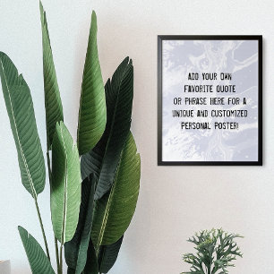 Poster Adicionar Sua Cotação Personalizada Marble Branc