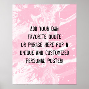 Poster Adicionar Sua Rosa claro De Mármore Branco De Cot