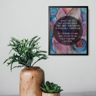 Poster Adicionar Sua Tinta de Álcool Abstrato Colorida de