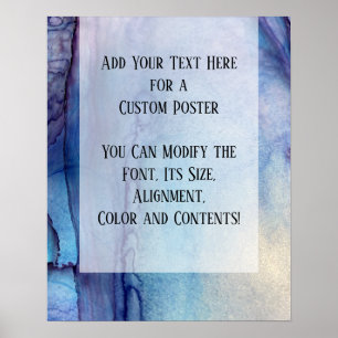 Poster Adicionar Sua Tinta De Álcool Azul E Roxo De Text