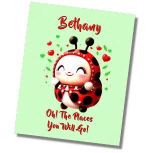 Poster Adicionar Texto, Besouro de Ladybug Vermelho, Enfe