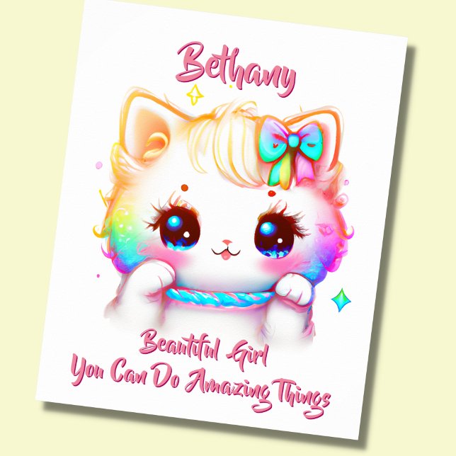 Poster Adicionar Texto de Nome, Serviço de Kitten Colorid (Criador carregado)