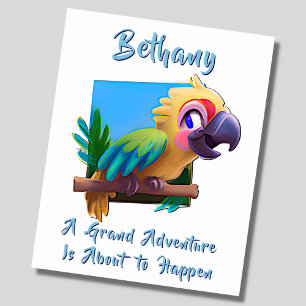 Poster Adicionar texto do nome, papagaio Macaw bebê Ara B