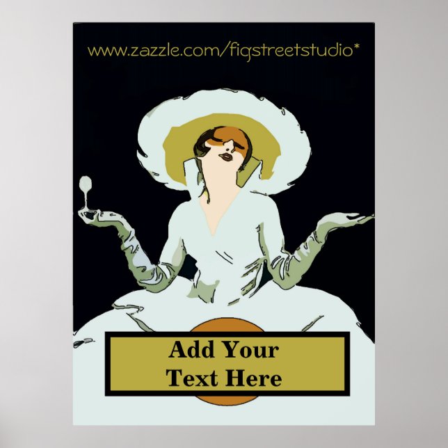 Poster Adicionar texto estilo vintage senhora, sinal (Frente)