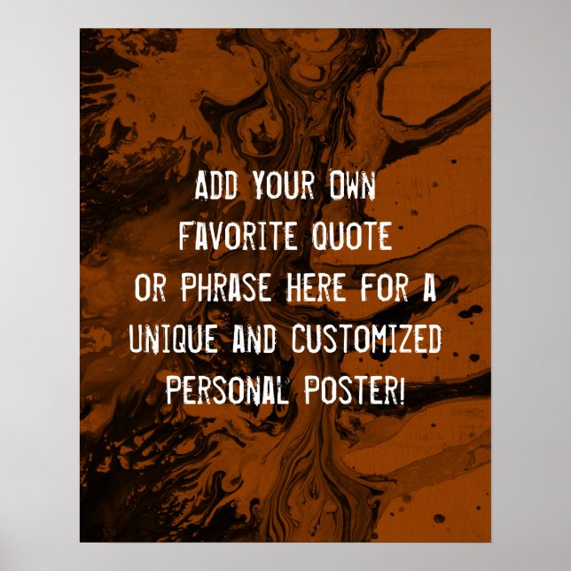 Poster Adicionar um mármore preto de aspas personalizadas (Frente)
