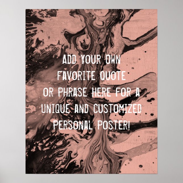 Poster Adicionar um mármore preto de citação personalizad (Frente)