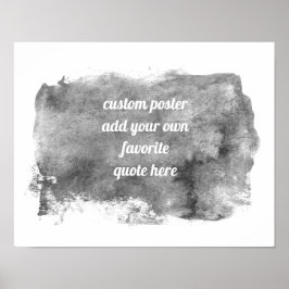 Poster adicionar uma cinza de aquarela de aspas e branco