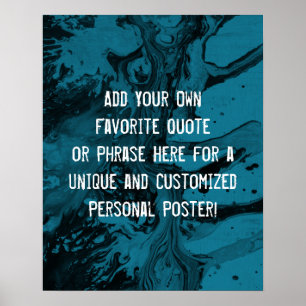 Poster Adicionar uma citação personalizada - Azul-mosaico