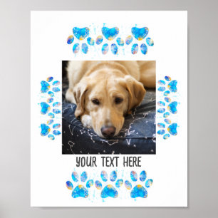 Poster adicione a sua pata de fotos do cão e imprima arte