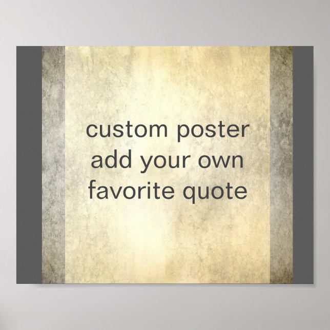 Poster adicione a sua própria citação cinza de faixas neg (Frente)