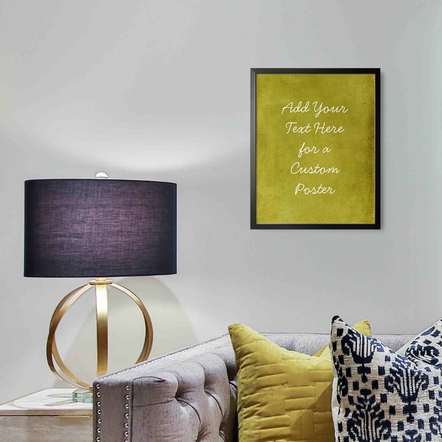 Poster Adicione o Grunar Amarelo da Mostarda de Texto Per (Criador carregado)