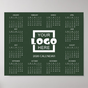 Poster Adicione o logotipo da sua empresa Calendário 2026