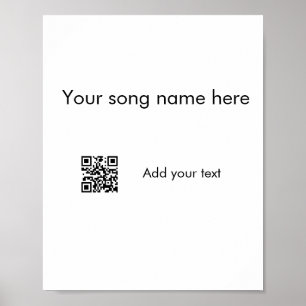 Poster Adicione o nome da sua música aqui código q r adic