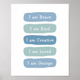 Poster Adicione o nome do seu filho para crianças afirmaç