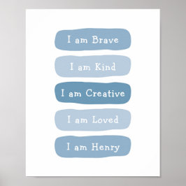 Poster Adicione o nome do seu filho para crianças afirmaç