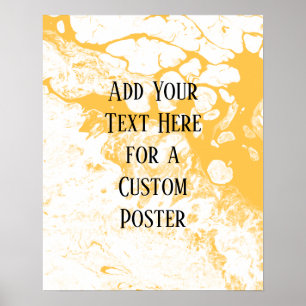 Poster Adicione o seu texto personalizado, branco e branc