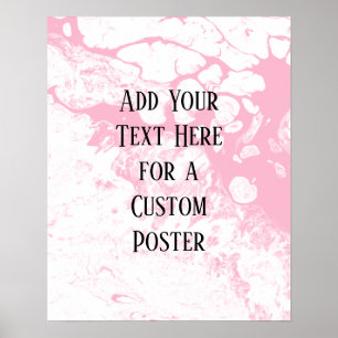 Poster Adicione o seu texto personalizado, branco e mármo