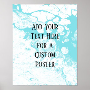 Poster Adicione o seu texto personalizado mármore branco 