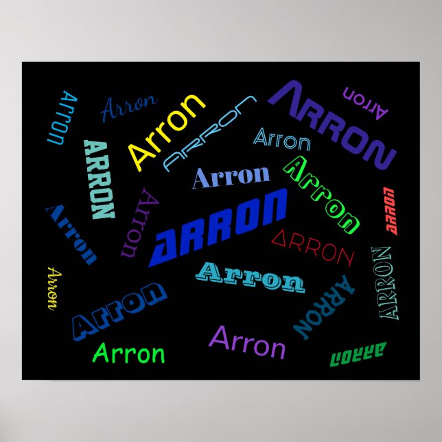 Poster Adicione qualquer nome ou palavra | Multicolorido (Frente)