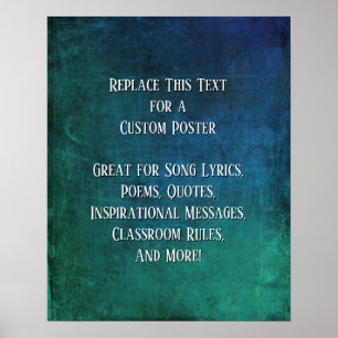 Poster Adicione seu Grunge de Cotação de Texto Texturiz