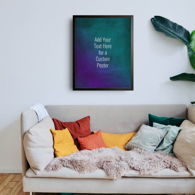 Poster Adicione Seu Grunge De Teal Roxo De Texto Sans-Ser (Criador carregado)